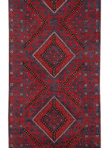 Dark Red Mashwani 2' x 8' 11 - No. 63662