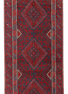 Dark Red Mashwani 2' x 7' 9 - No. 63665