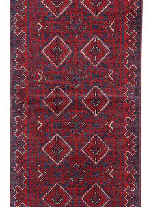 Dark Red Mashwani 2' x 8' 2 - No. 63670