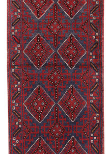 Dark Red Mashwani 2' 2 x 8' 6 - No. 63708
