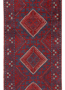 Dark Red Mashwani 2' 2 x 8' - No. 63709