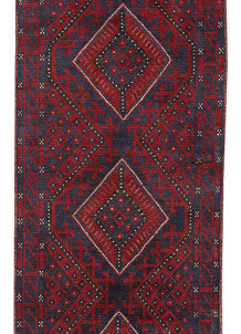 Dark Red Mashwani 2' x 8' 2 - No. 63729