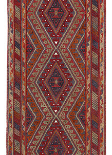 Multi Colored Mashwani 2' 6 x 11' 7 - No. 63740
