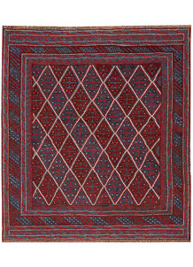 Dark Red Mashwani 3' 10 x 4' 1 - No. 63755