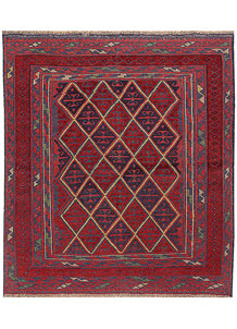 Dark Red Mashwani 3' 9 x 4' 3 - No. 63763