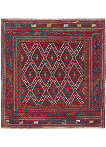 Dark Red Mashwani 3' 11 x 4' 1 - No. 63768