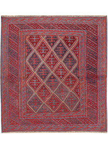 Dark Red Mashwani 3' 10 x 4' 3 - No. 63771