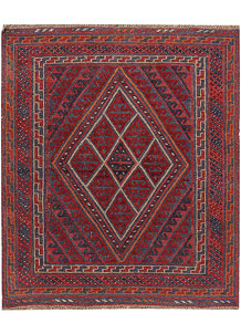 Dark Red Mashwani 3' 9 x 4' 4 - No. 63792
