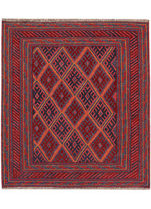 Dark Red Mashwani 3' 9 x 4' 1 - No. 63797