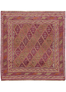 Multi Colored Mashwani 3' 10 x 3' 11 - No. 63823