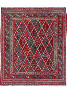 Dark Red Mashwani 3' 8 x 4' 3 - No. 63878