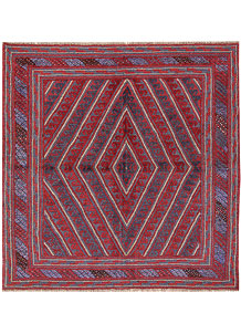 Dark Red Mashwani 4' 2 x 4' 2 - No. 63882