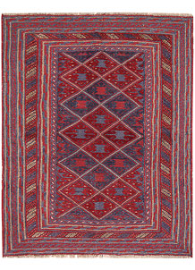 Dark Red Mashwani 3' 8 x 4' 6 - No. 63894