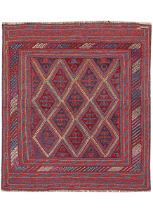 Dark Red Mashwani 3' 7 x 4' 1 - No. 63896