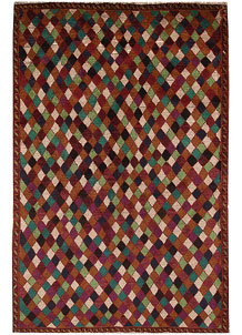 Saddle Brown Baluchi 4' 2 x 6' 4 - No. 64021