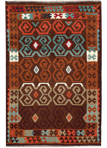 Saddle Brown Baluchi 4' 1 x 5' 11 - No. 64096