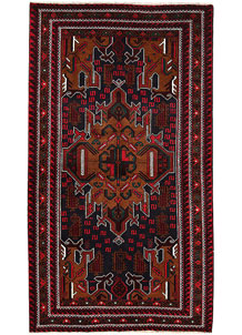 Dark Blue Baluchi 3' 7 x 6' 8 - No. 64170