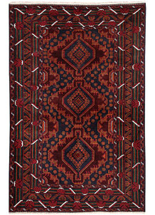 Dark Blue Baluchi 4' 1 x 6' 3 - SKU 64232