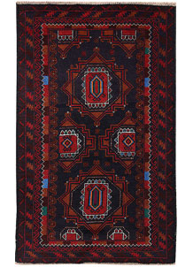 Dark Blue Baluchi 3' 5 x 5' 8 - No. 64253