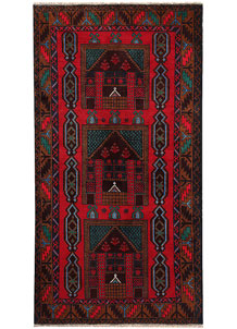 Firebrick Baluchi 3' 7 x 6' 4 - SKU 64298