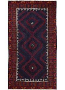 Dark Blue Baluchi 3' 7 x 6' 8 - SKU 64314
