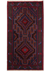 Dark Blue Baluchi 3' 1 x 6' - SKU 64334