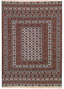 Multi Colored Mashwani 4' 6 x 6' 4 - No. 64373