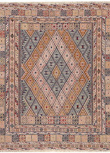Multi Colored Mashwani 4' 4 x 4' 7 - No. 64383