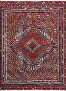 Dark Red Mashwani 5' 5 x 6' 2 - No. 64392