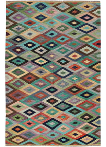 Multi Colored Kilim 6' 3 x 9' 7 - SKU 64447