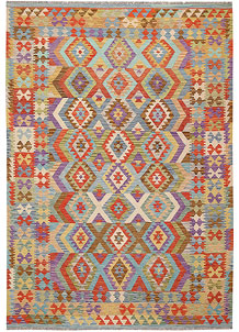 Multi Colored Kilim 6' 8 x 9' 9 - SKU 64451