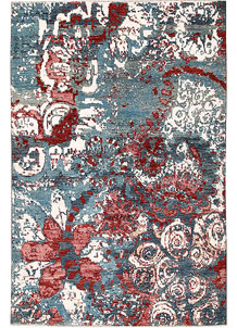 Cadet Blue Abstract 6' 6 x 9' 9 - SKU 65104