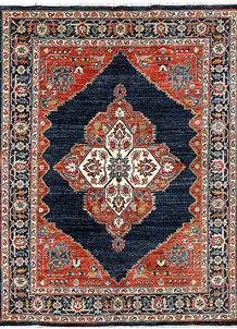 Midnight Blue Oushak 5' 1 x 6' 7 - SKU 65706