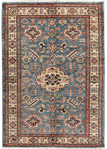 Steel Blue Kazak 3' 3 x 4' 8 - SKU 65819