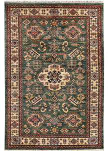Green Kazak 3' 4 x 4' 11 - No. 65822