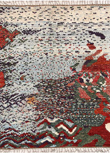 Multi Colored Abstract 5' 5 x 6' 7 - No. 66309