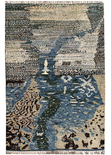 Multi Colored Abstract 6' 7 x 9' 9 - No. 66329