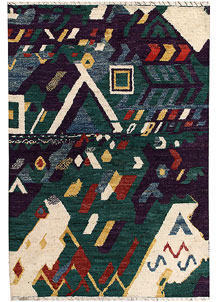 Multi Colored Abstract 6' 8 x 9' 9 - No. 66333