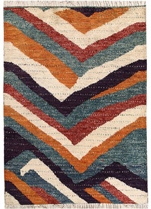 Multi Colored Abstract 6' 8 x 9' 7 - No. 66355