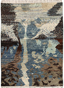 Multi Colored Abstract 6' 9 x 9' 3 - No. 66363