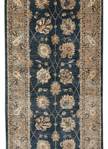 Steel Blue Oushak 4' 3 x 16' 6 - No. 67365