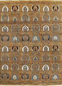 Goldenrod Ikat 8' 11 x 11' 3 - No. 67402