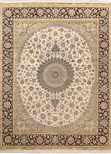 Antique White Isfahan 8' x 10' 3 - No. 67539