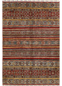 Multi Colored Kazak 5' 6 x 8' 1 - No. 67655
