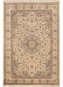 Blanched Almond Isfahan 5' 6 x 8' 3 - No. 68331