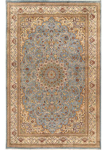 Light Slate Grey Kashan 6' x 9' 3 - No. 68394