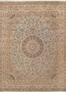 Dark Sea Green Kashan 9' 1 x 12' 1 - No. 68538