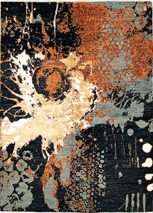 Multi Colored Abstract 5' 7 x 7' 9 - No. 68690