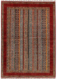 Multi Colored Shawl 5' 9 x 8' - No. 68717