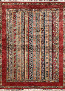 Multi Colored Shawl 4' 11 x 6' 5 - No. 69325